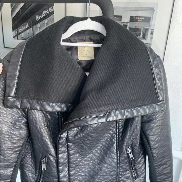 Urban Outfitters -Pins And Needles Vegan Leather Asymmetrical Moto Jacket, M - Picture 2 of 3